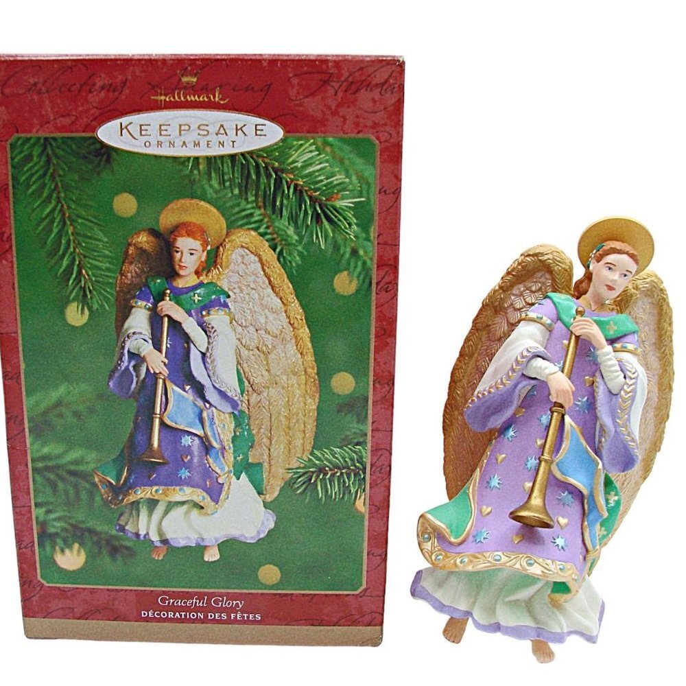 Hallmark Graceful Glory Christmas Holiday Angel Keepsake Ornament Vintage 2000
